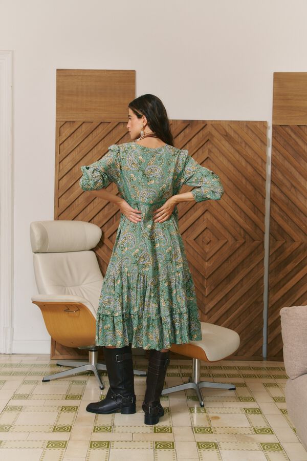 Jaase Vestido midi Monday Estampado verde