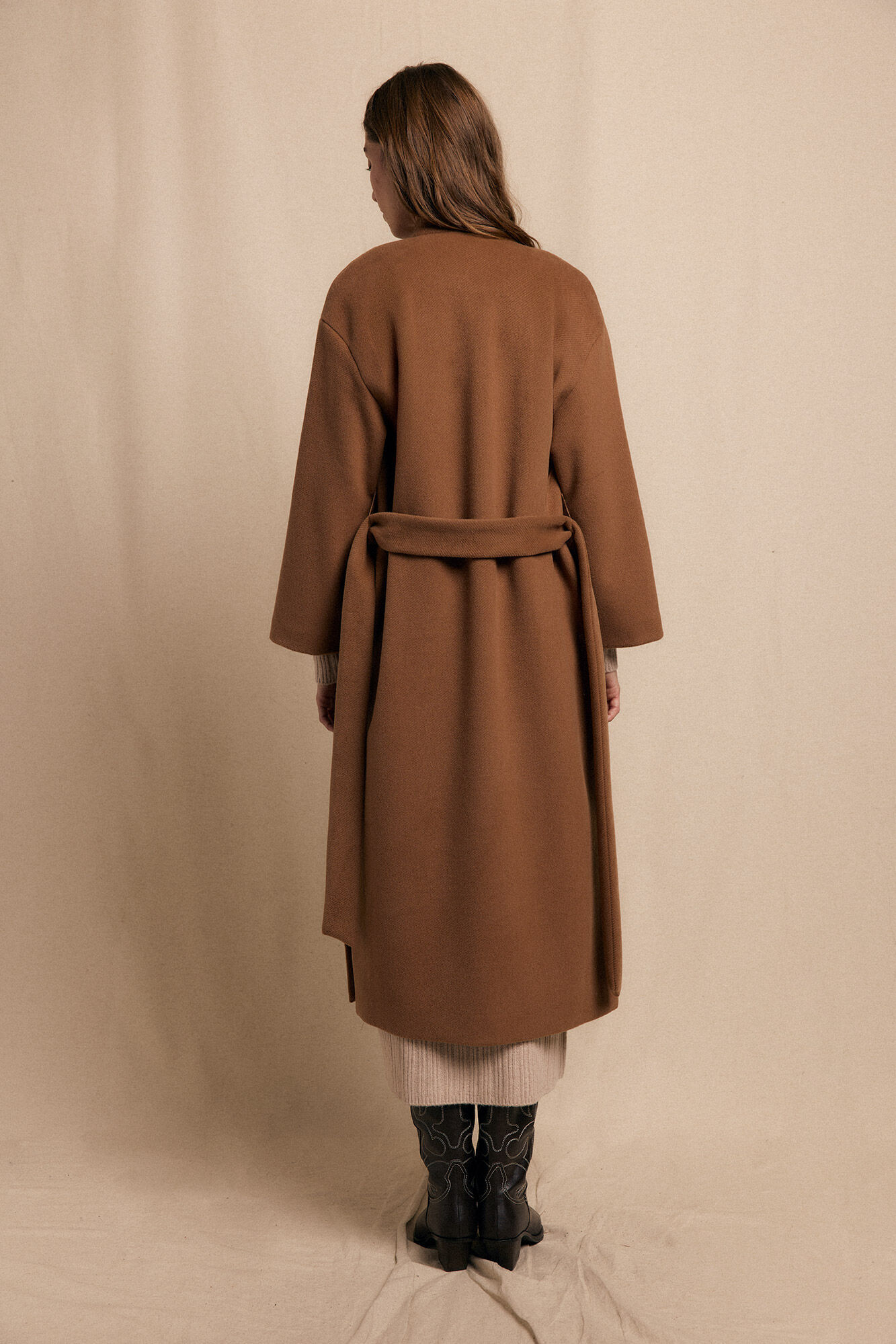 Slowlove Abrigo largo con doble botonadura