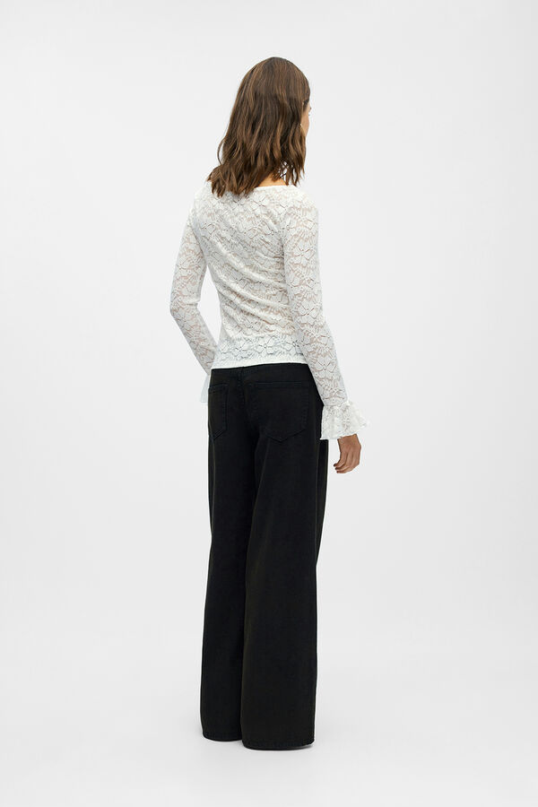 Object Top encaje volante Blanco