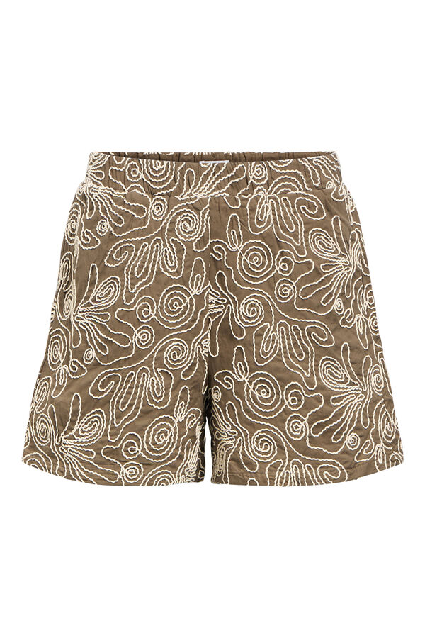 Object Short tejido bordado Beige