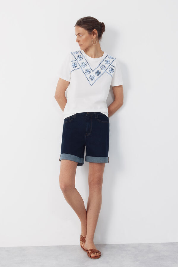 Cortefiel Shorts Vaqueros Azul