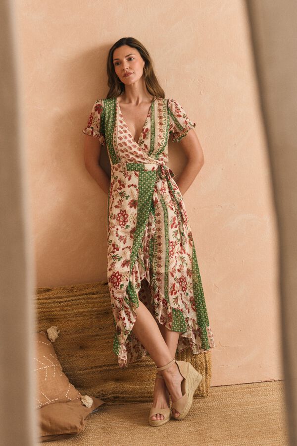 Pol&iacute;n Et Moi Vestido largo Aria Estampado verde