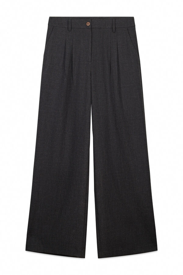 Slowlove Pantal&oacute;n pinzas recto Gris oscuro