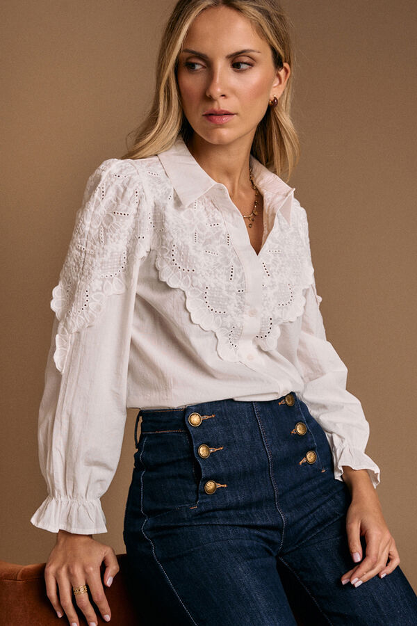 Pol&iacute;n Et Moi Camisa bordado Blanca Blanco