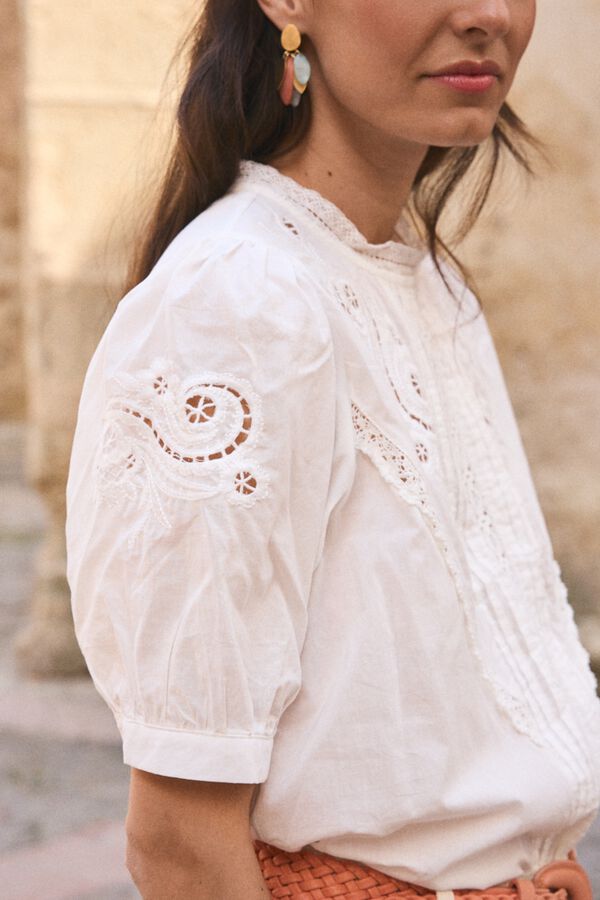 Pol&iacute;n Et Moi Camisa cuello redondo Sole Blanco