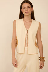 Meisie Chaleco de punto Beige