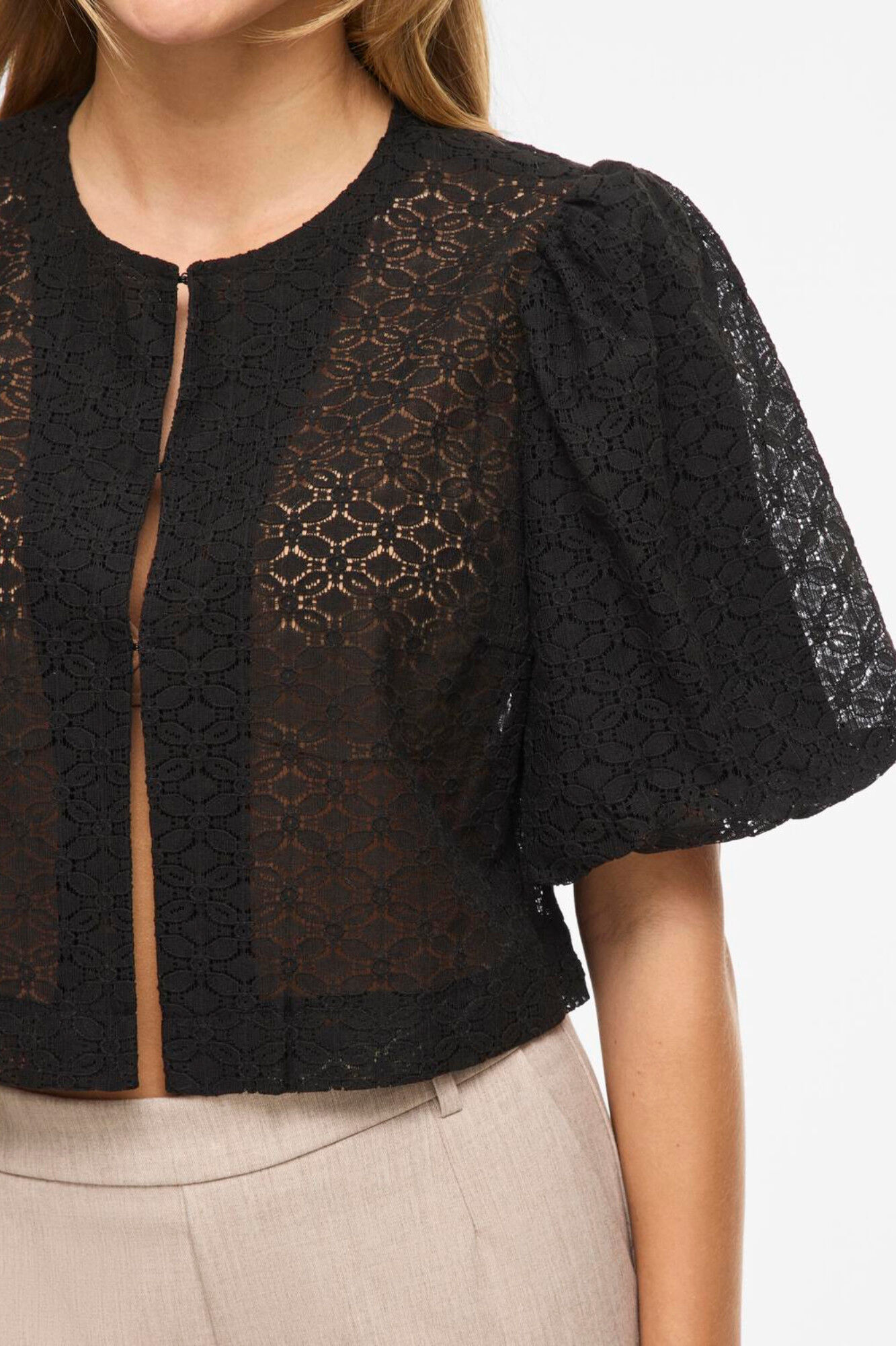Vila Chaqueta bolero de mujer de encaje