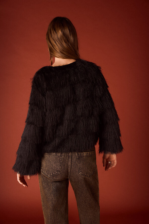 Slowlove Chaqueta con flecos Negro