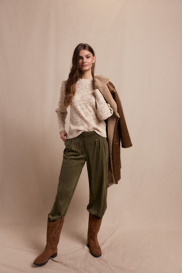 Slowlove Top estructura frunce Beige