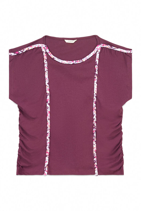 Slowlove Camiseta trenza fruncida Granate