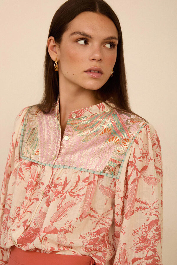 Meisie Blusa estampada bimateria Estampado blanco