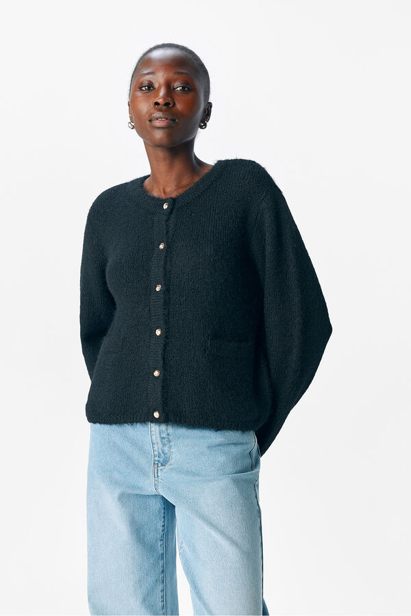 Object Cardigan lana cuello redondo Negro