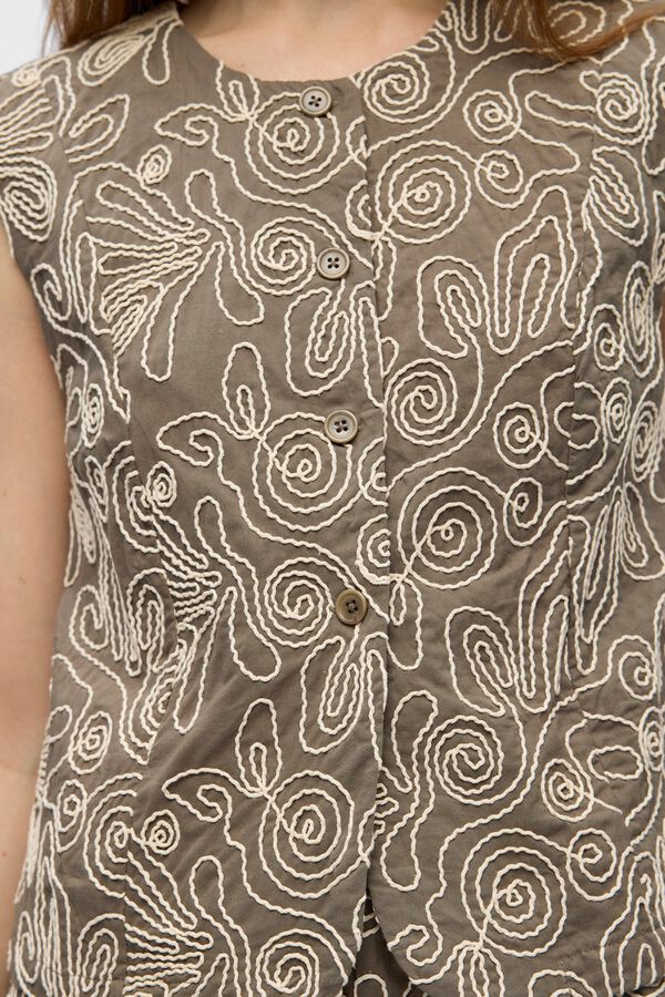Object Chaleco tejido bordado Beige