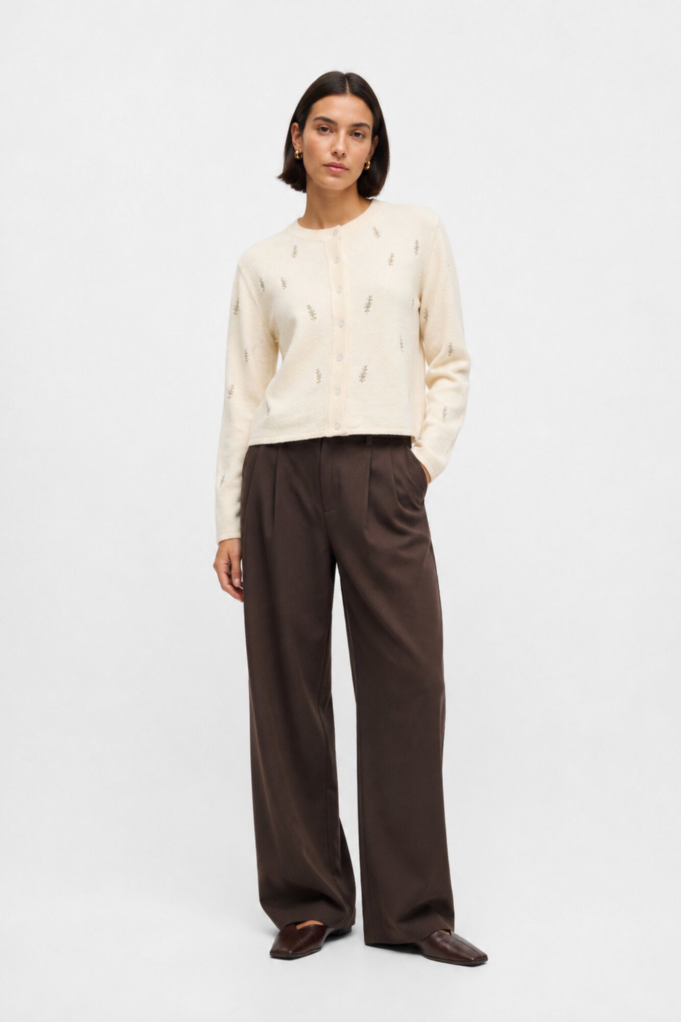 Object Cardigan tacto suave bordado