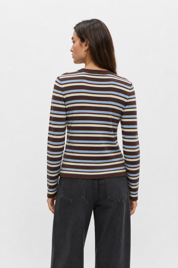 Object Jersey tacto suave rayas Marr&oacute;n oscuro