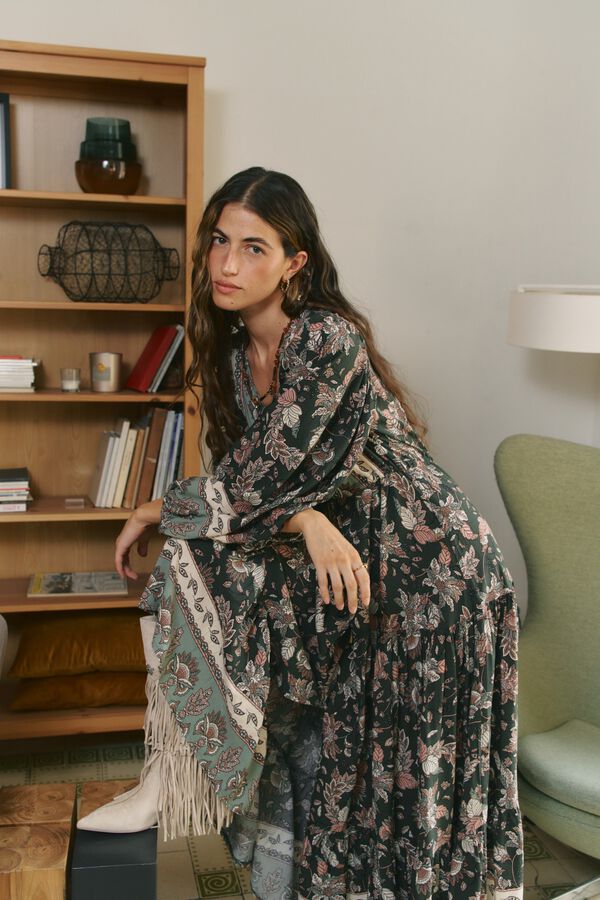 Jaase Vestido maxi Teresa Estampado verde
