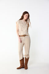 Slowlove Camiseta estampado bandana Marfil