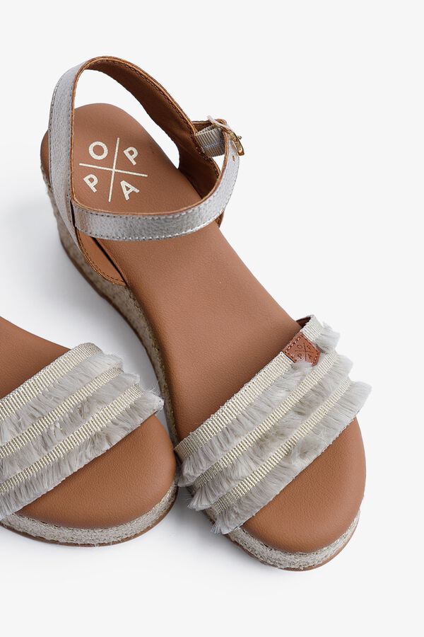 Popa Sandalia cu&ntilde;a baja se&ntilde;ora Arambol Flecos Gris