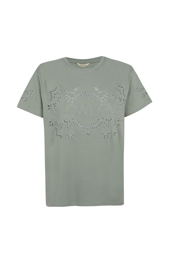 Slowlove Camiseta bordado Kaki