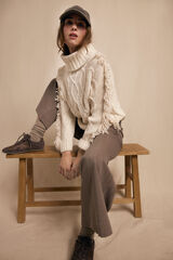 Slowlove Jersey aranes y flecos Marfil