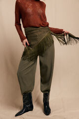 Slowlove Pantalón de pinzas rastrero Kaki