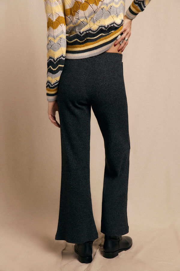 Slowlove Pantal&oacute;n ancho de punto Gris