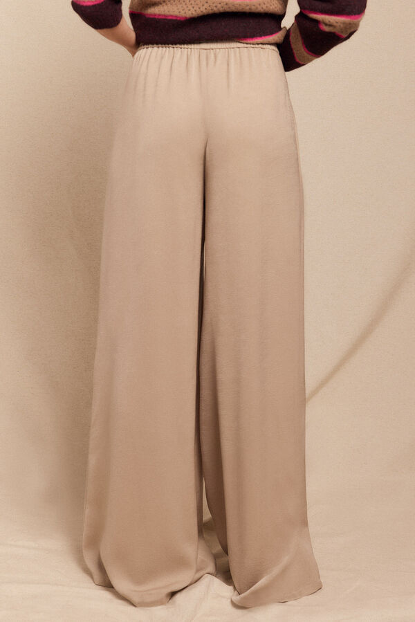 Slowlove Pantalón fluido satinado Beige