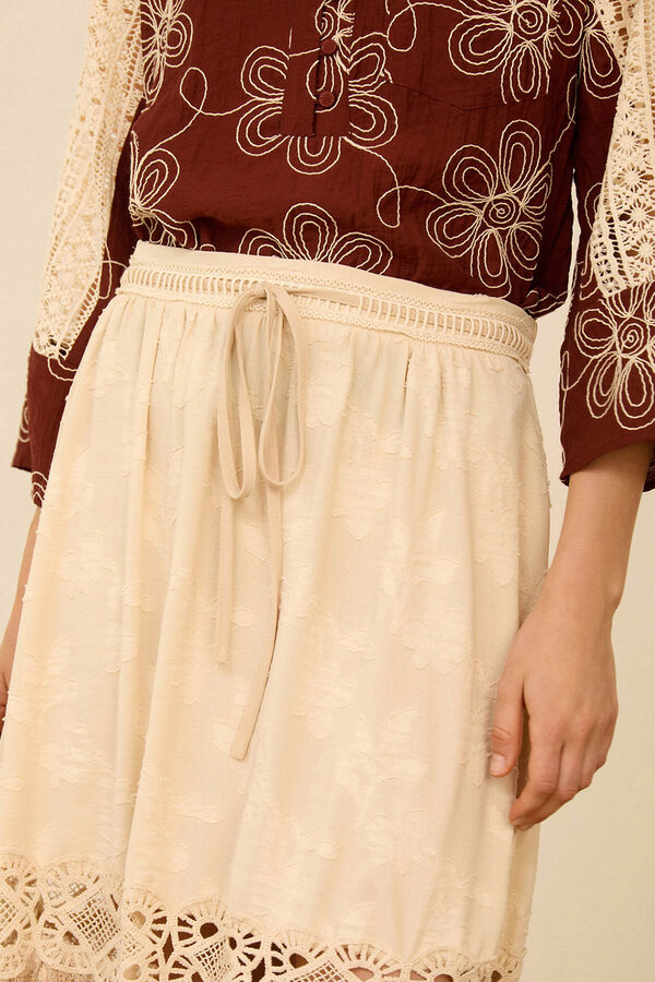 Meisie Falda midi bimateria Beige