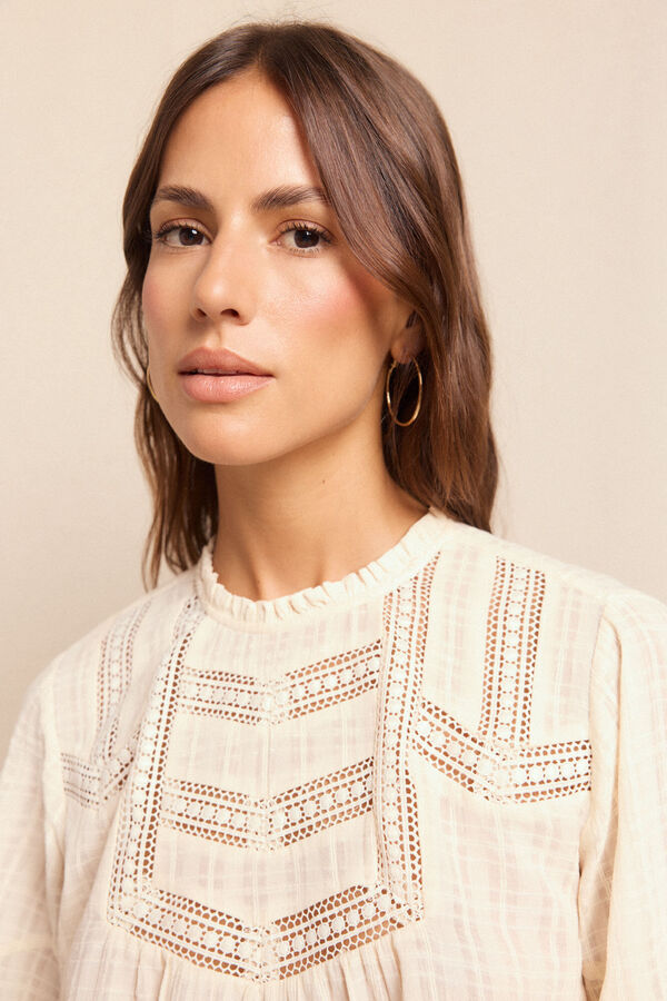 Slowlove Blusa puntillas Marfil