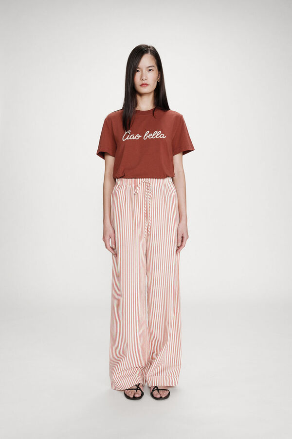 Grace & Mila Pantal&oacute;n a rayas Volute Coral