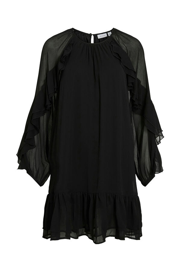 Vila Vestido corto con volantes Negro