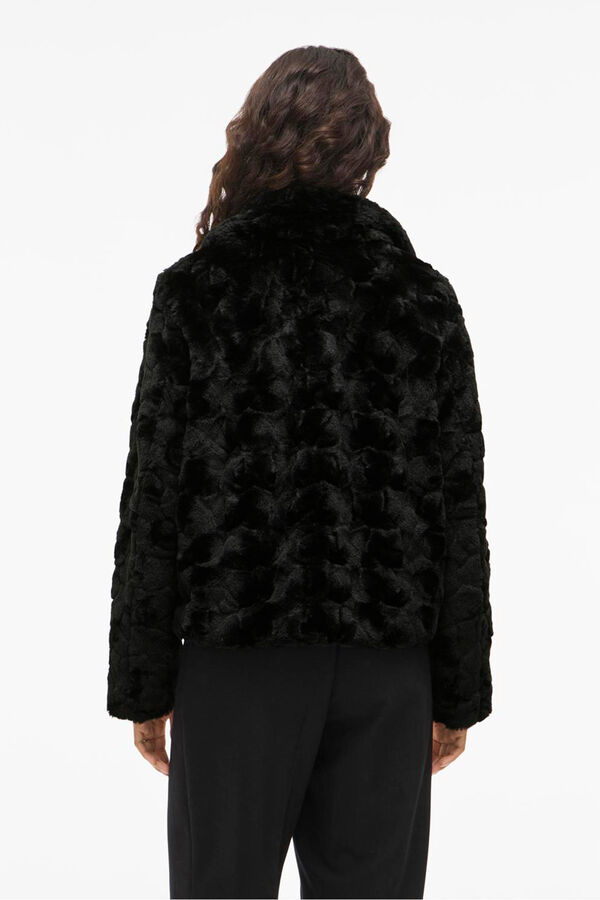 Vila Abrigo efecto pelo con cremallera Negro