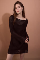 Slowlove Vestido punto Negro