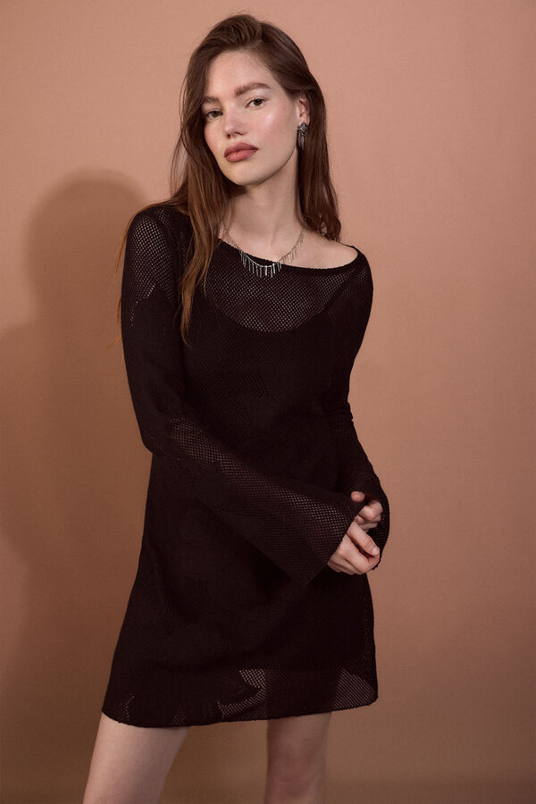 Slowlove Vestido punto Negro