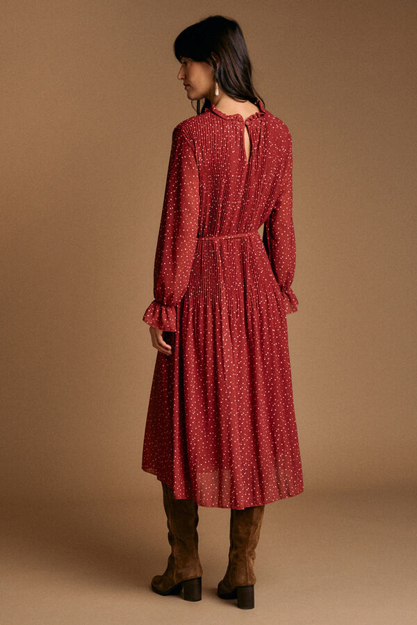 Pol&iacute;n Et Moi Vestido lunares granate Estampado granate