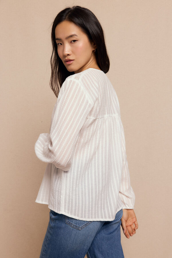 Slowlove Blusa encajes Marfil