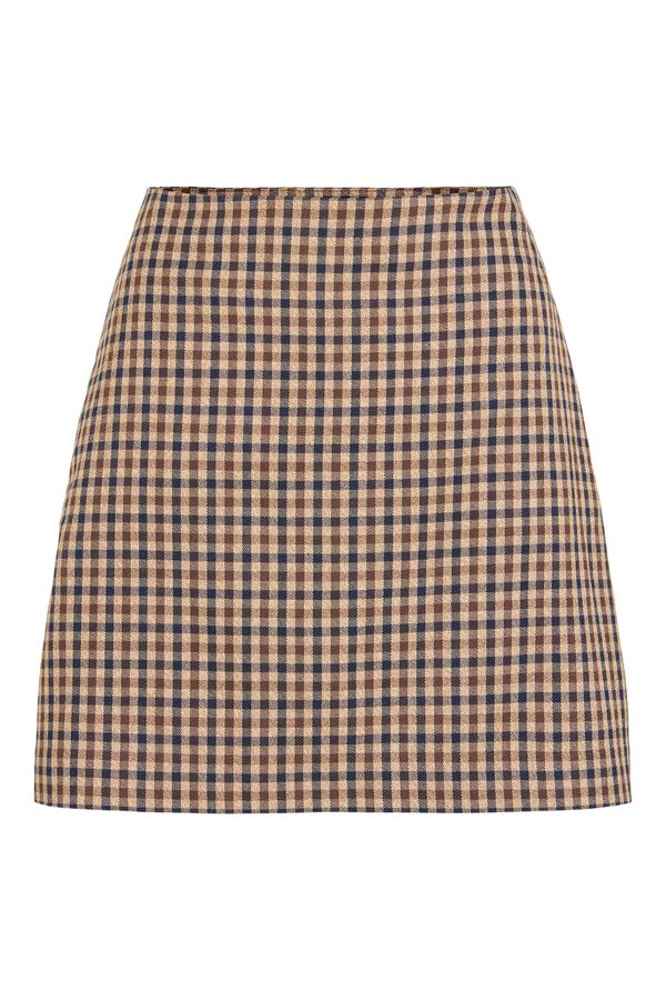 Vila Falda mini de cuadros vichy Marr&oacute;n