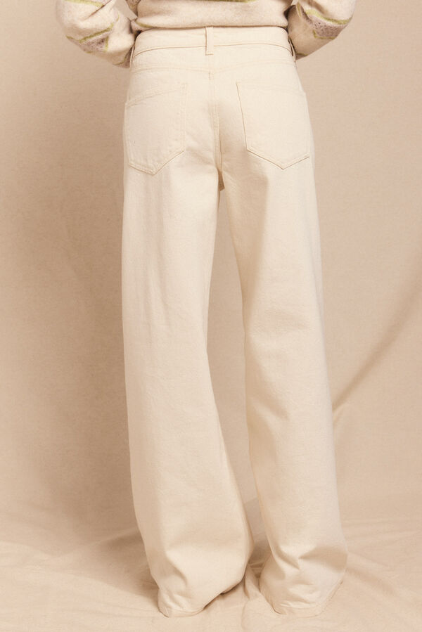 Slowlove Jeans wide buttons Marfil