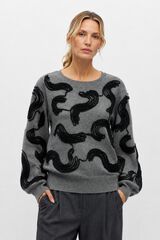 Object Jersey bordado cord&oacute;n Gris