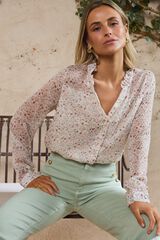 Pol&iacute;n Et Moi Camisa flores Magnolia Blanco