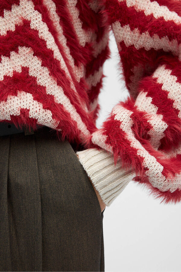 Object Jersey punto efecto pelo Rojo