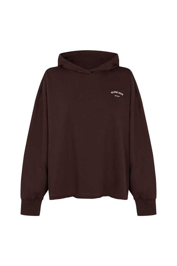 Slowlove Sudadera capucha SlowLove Marr&oacute;n oscuro