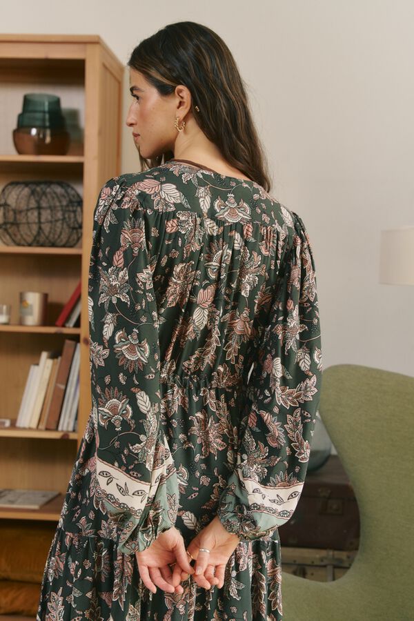 Jaase Vestido maxi Teresa Estampado verde