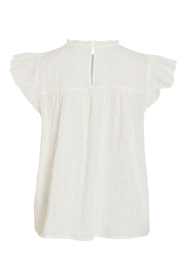 Vila Blusa de manga corta de algod&oacute;n org&aacute;nico Blanco