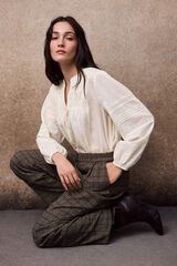Slowlove Pantal&oacute;n de cuadros Estampado gris