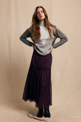 Slowlove Falda midi estampada Estampado morado