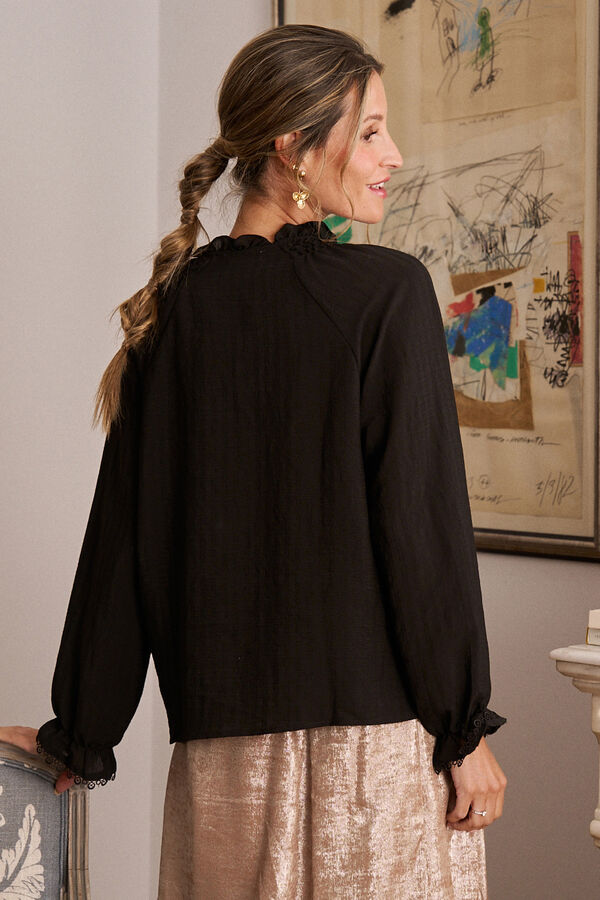 Pol&iacute;n Et Moi Camisa detalles Elisa Negro