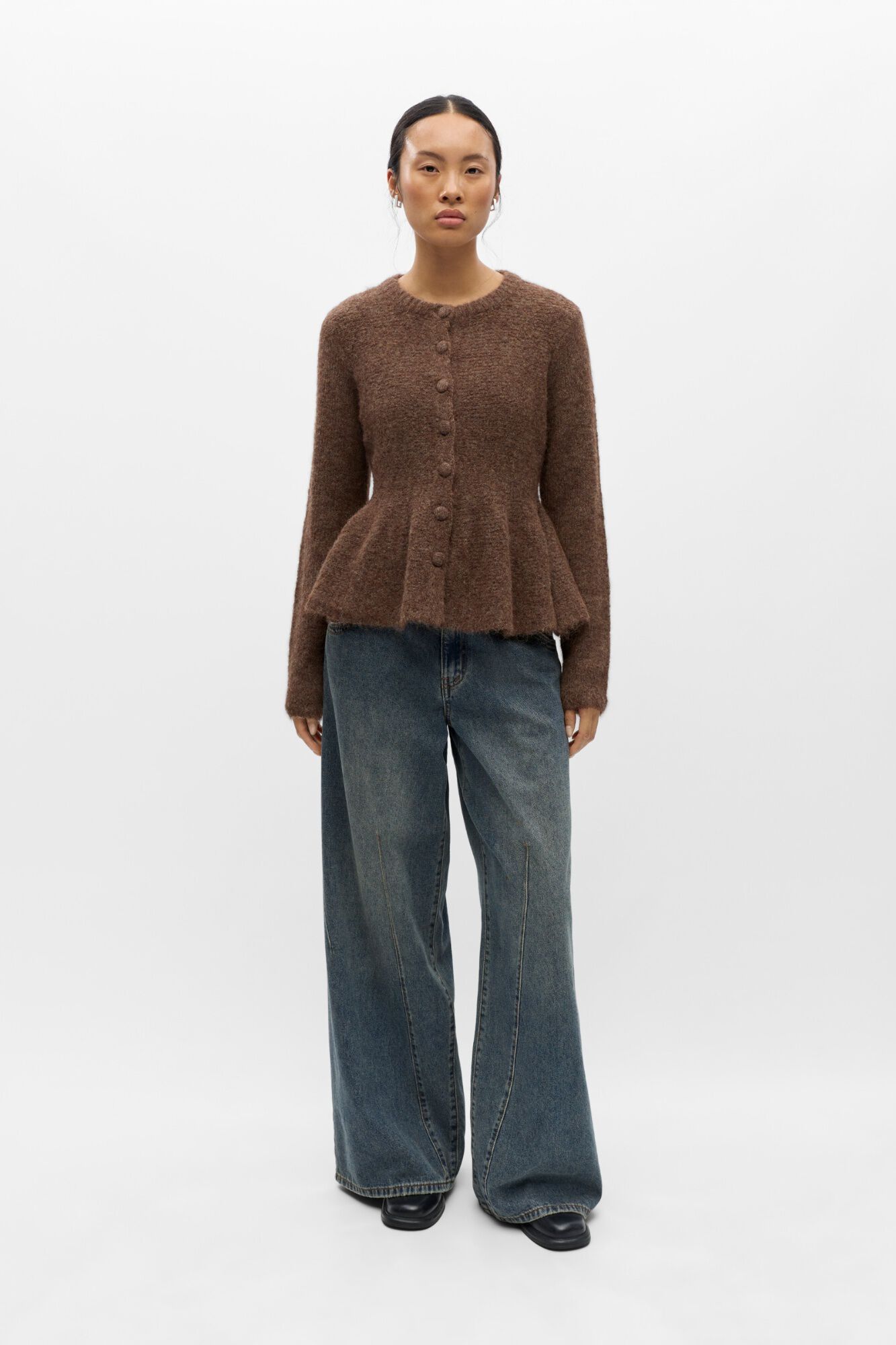 Object Cardigan lana peplum