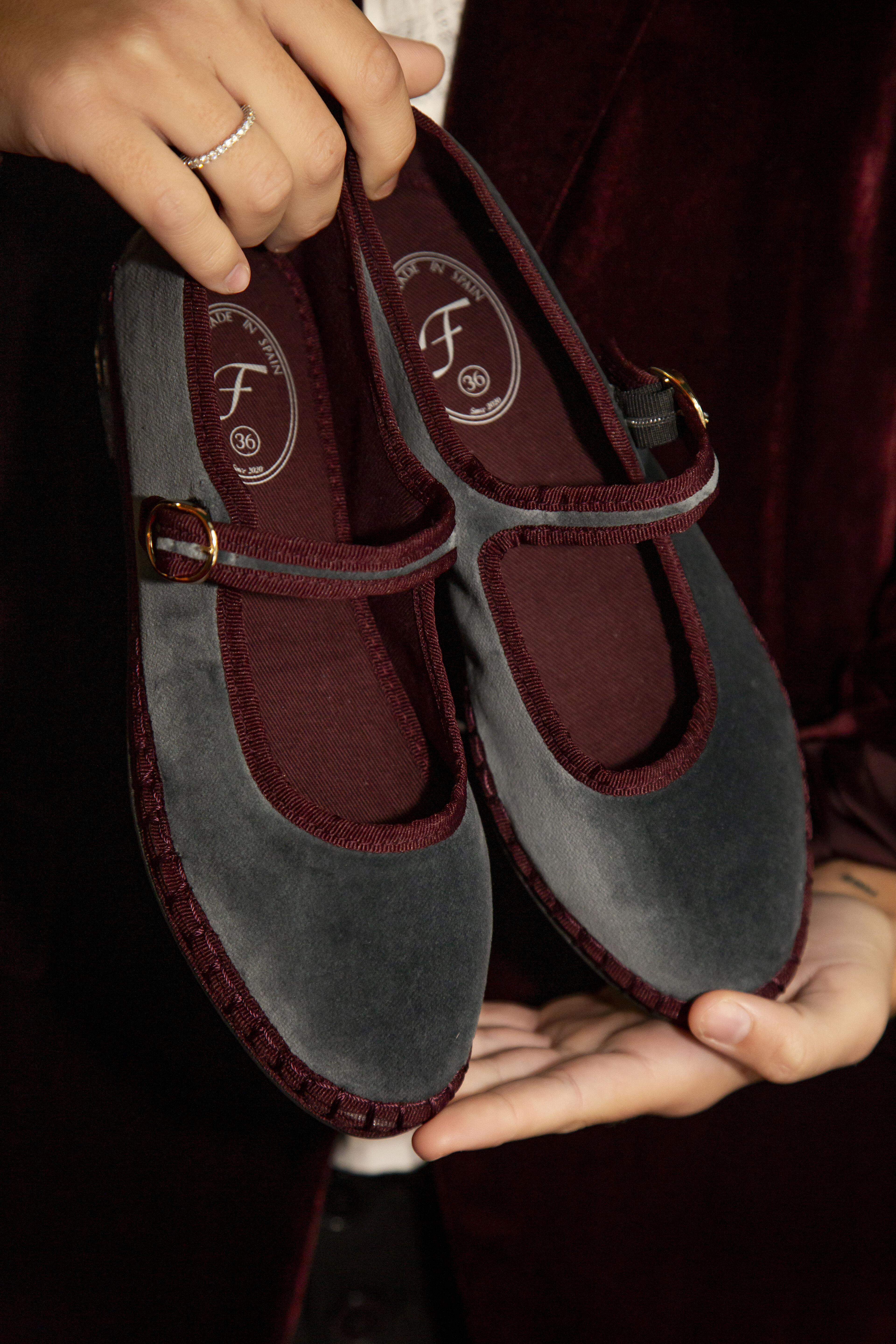 Flabelus Mery Jane de terciopelo