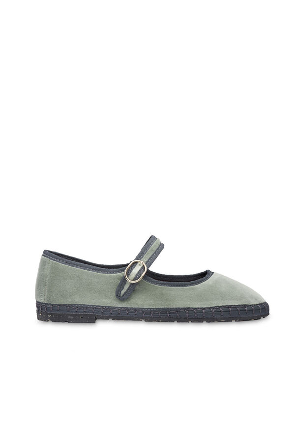 Flabelus Mery Jane de terciopelo Kaki